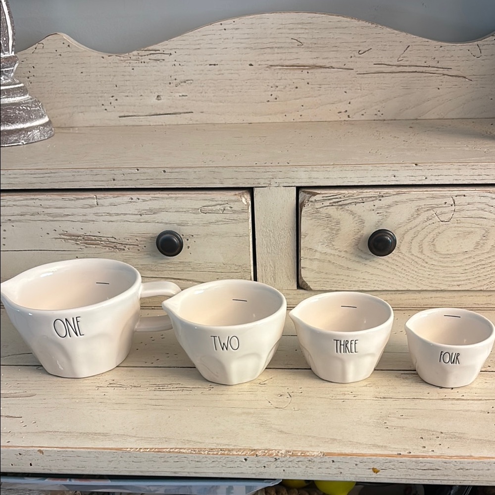 Rae Dunn Cream Ceramic Mugs Set for Dining